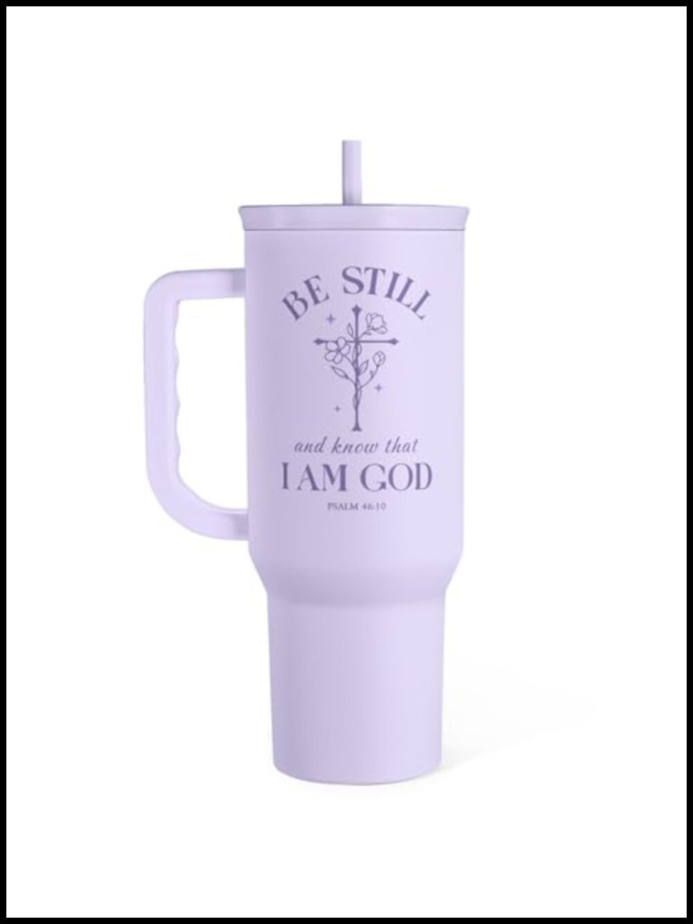 Insulated Stainless Steel Tumbler with Handle and Straw 40oz